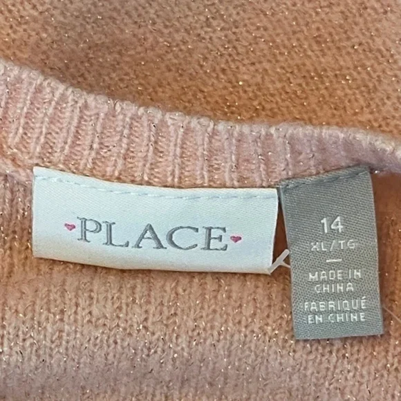 The Childrens Place Sweater Dress Light Plum Metallic Thread Knit Long Sleeve - Picture 11 of 13